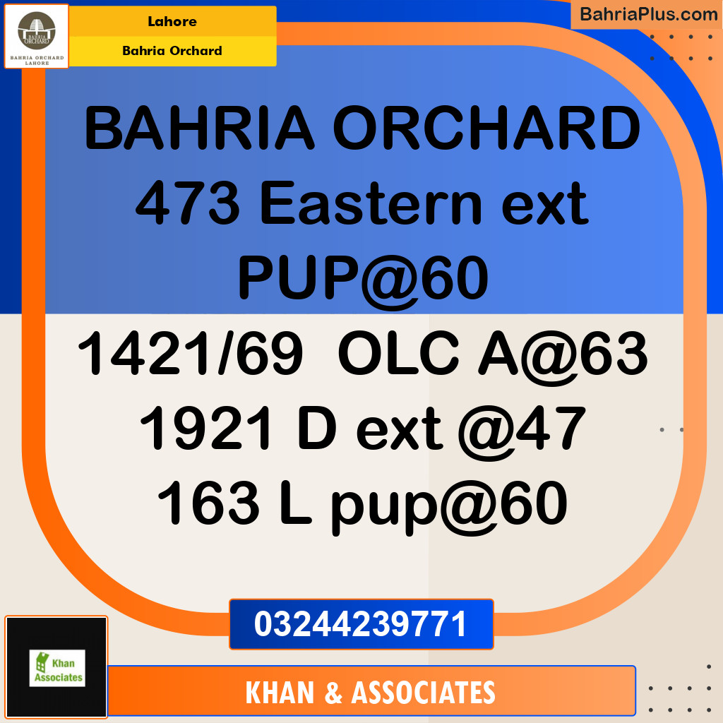 Residential Plot for Sale in Bahria Orchard, Lahore - (BP-280696)
