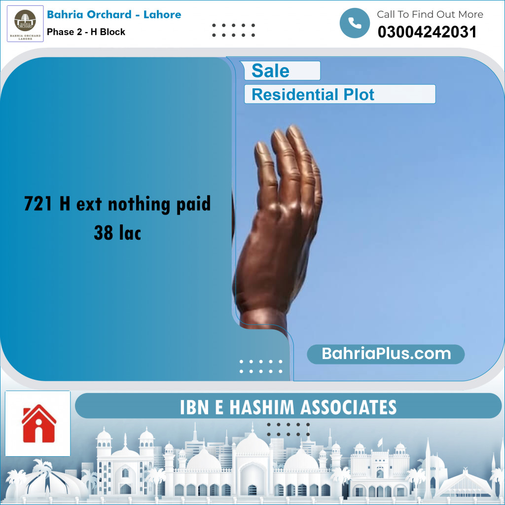 5 Marla Residential Plot for Sale in Phase 2 - H Block -  Bahria Orchard, Lahore - (BP-280831)