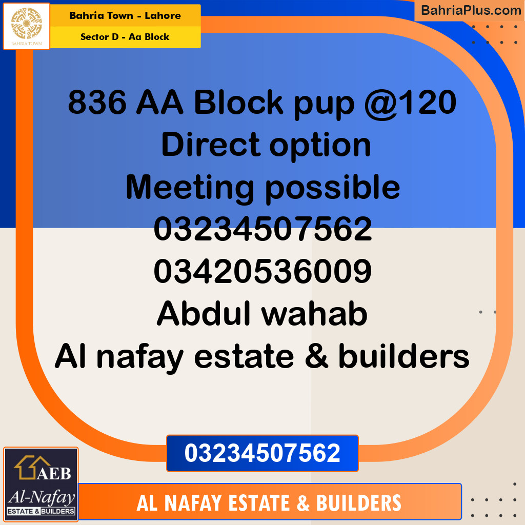 5 Marla Residential Plot for Sale in Sector D - AA Block -  Bahria Town, Lahore - (BP-280851)