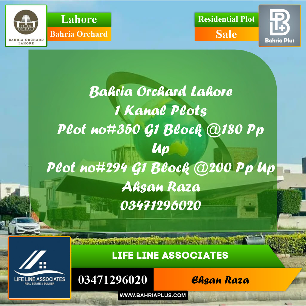 1 Kanal Residential Plot for Sale in Bahria Orchard, Lahore - (BP-280878)