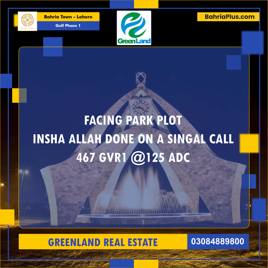 10 Marla Residential Plot for Sale in Golf Phase 1 -  Bahria Town, Lahore - (BP-280950)