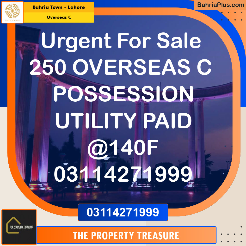 10 Marla Residential Plot for Sale in Overseas C -  Bahria Town, Lahore - (BP-281020)