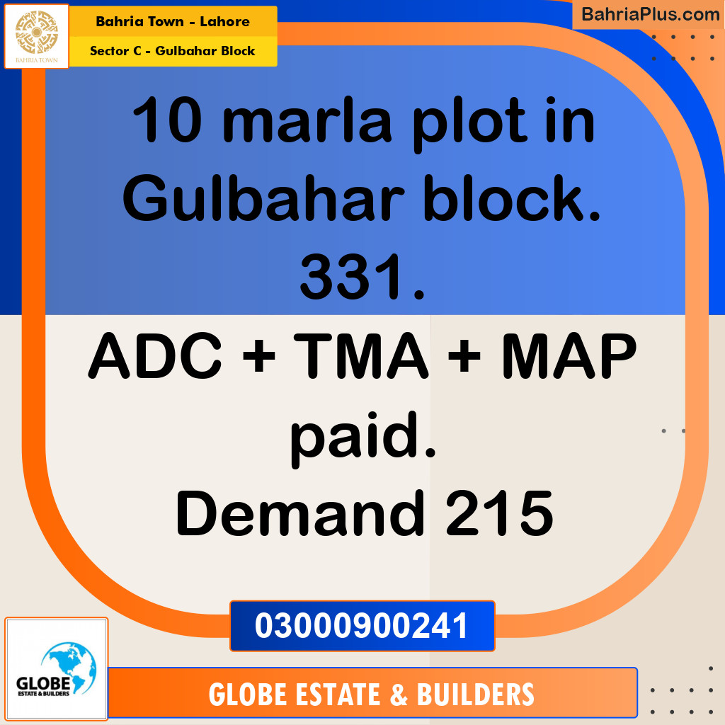 10 Marla Residential Plot for Sale in Sector C - Gulbahar Block -  Bahria Town, Lahore - (BP-281050)