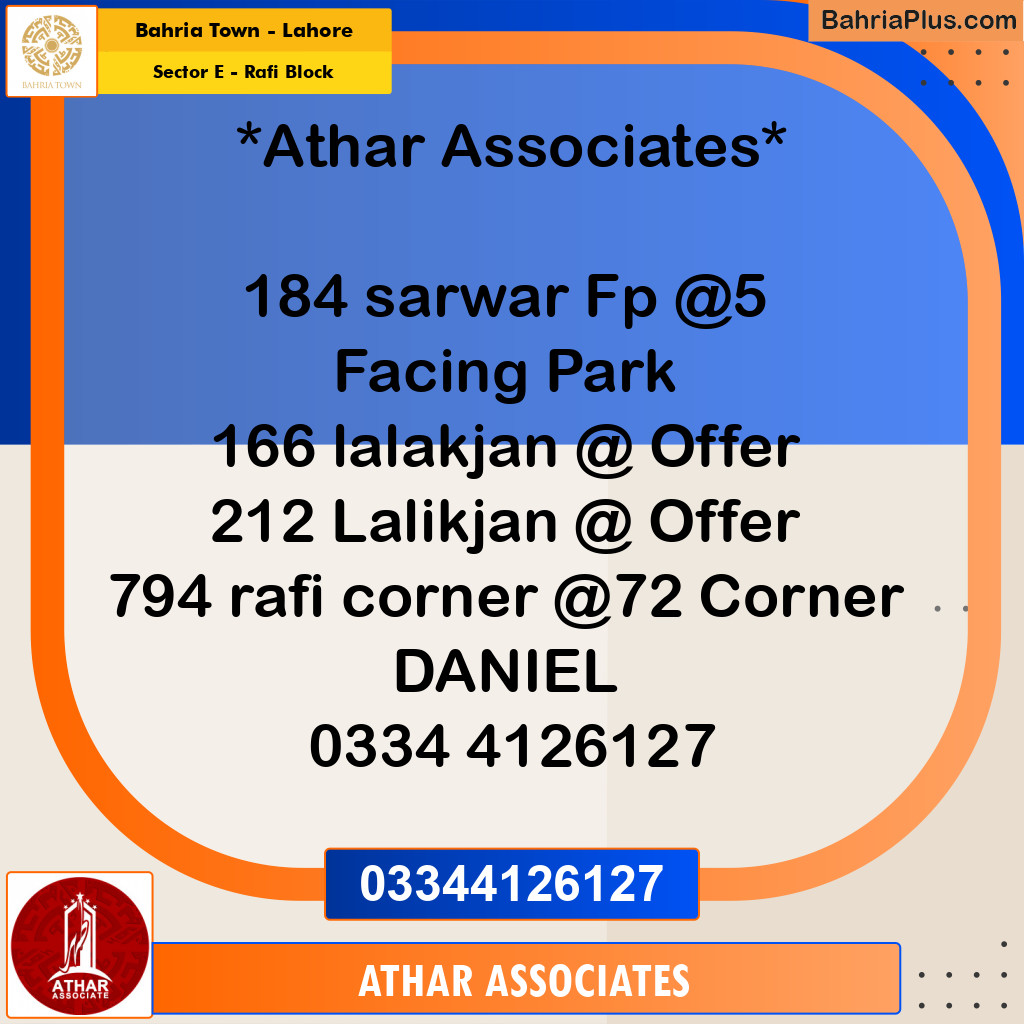 5 Marla Residential Plot for Sale in Sector E - Rafi Block -  Bahria Town, Lahore - (BP-281142)