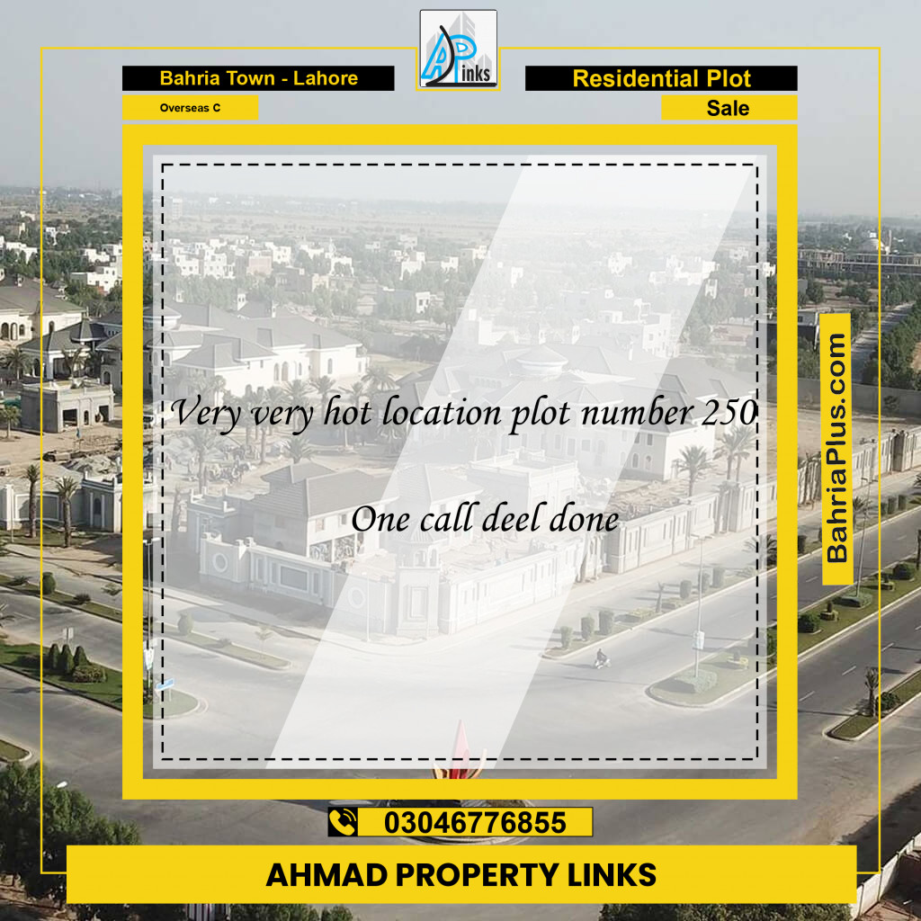 10 Marla Residential Plot for Sale in Overseas C -  Bahria Town, Lahore - (BP-281237)
