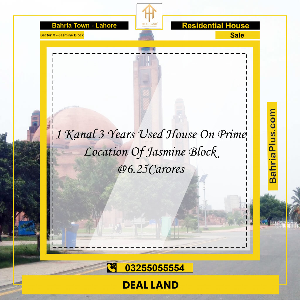 1 Kanal Residential House for Sale in Sector C - Jasmine Block -  Bahria Town, Lahore - (BP-281255)