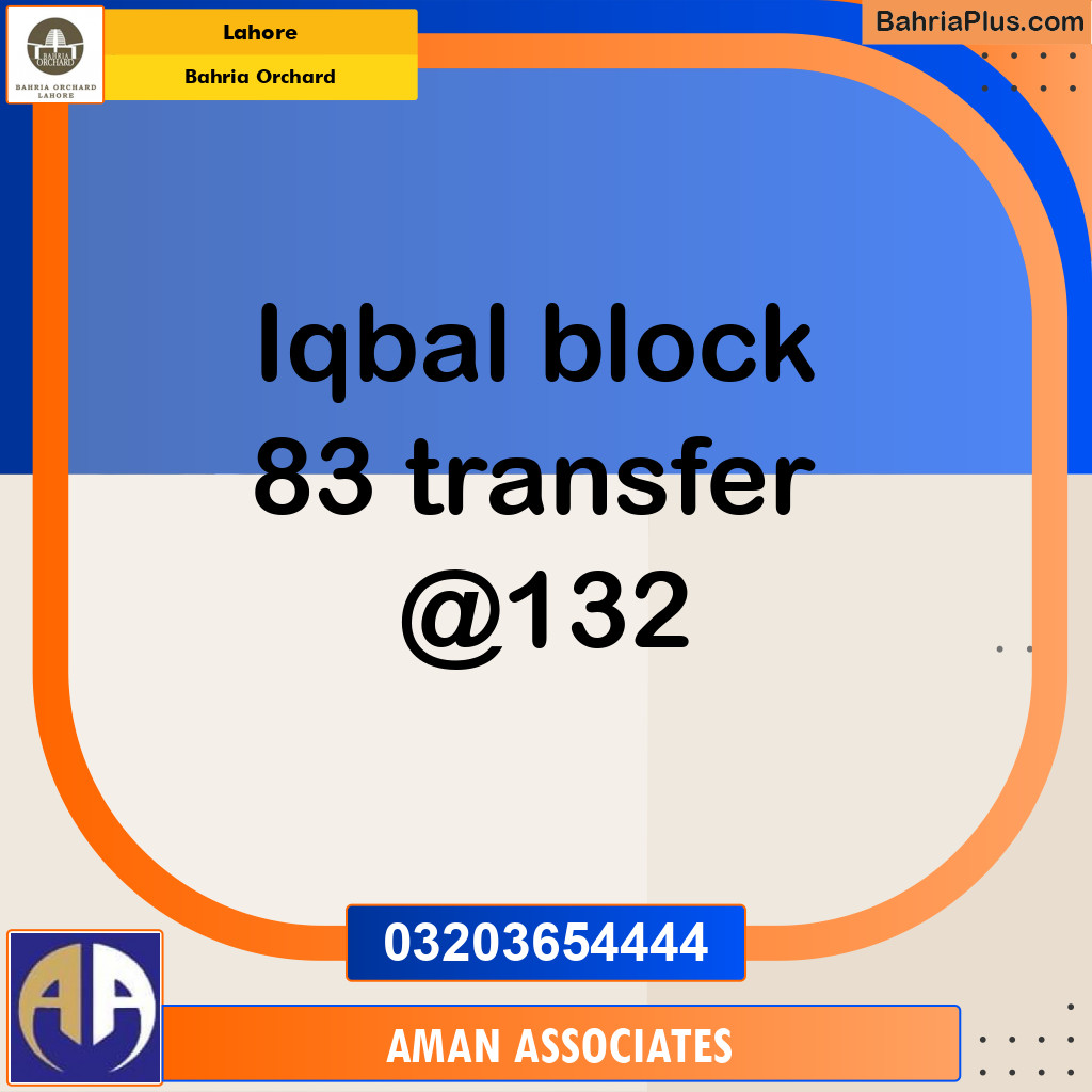 Residential Plot for Sale in Bahria Orchard, Lahore - (BP-281282)