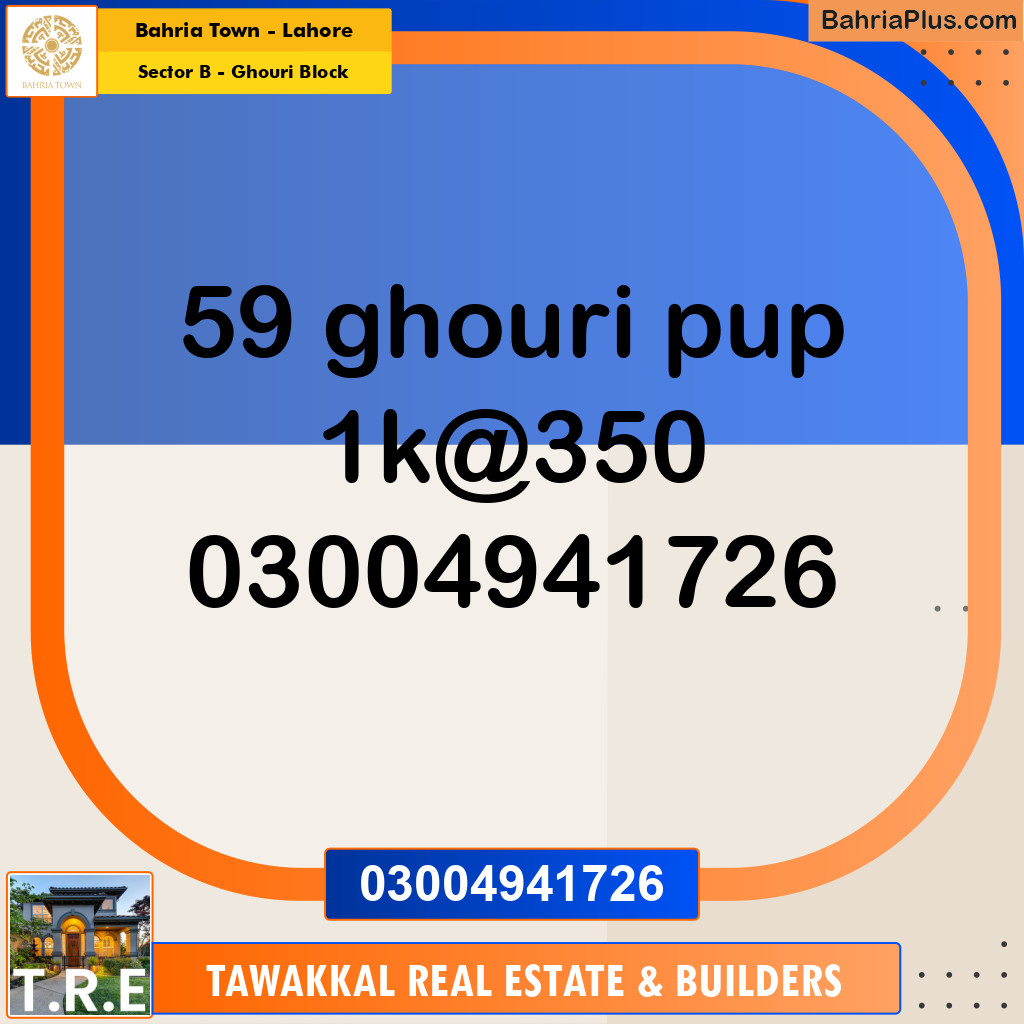 1 Kanal Residential Plot for Sale in Sector B - Ghouri Block -  Bahria Town, Lahore - (BP-281294)