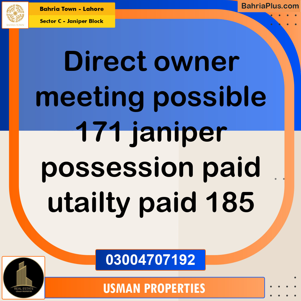 10 Marla Residential Plot for Sale in Sector C - Janiper Block -  Bahria Town, Lahore - (BP-281306)