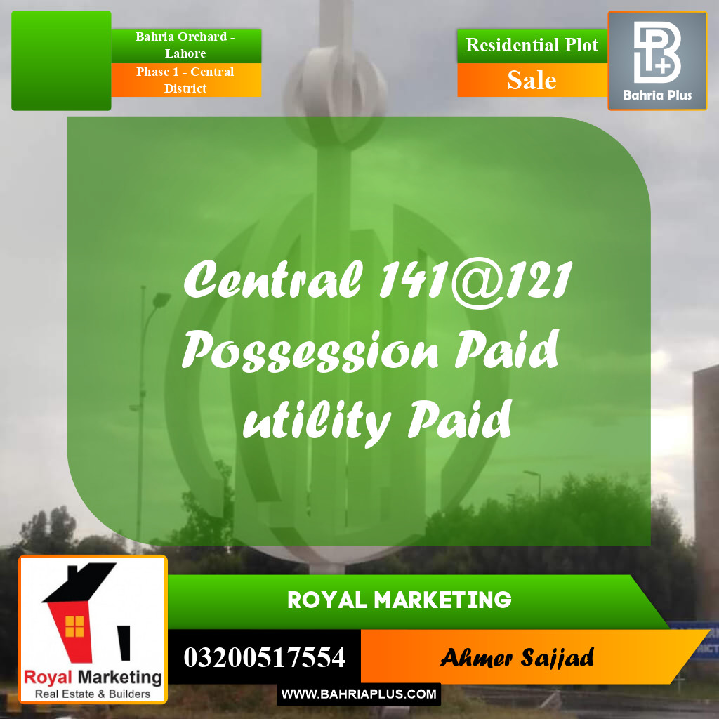Residential Plot for Sale in Phase 1 - Central District -  Bahria Orchard, Lahore - (BP-281364)