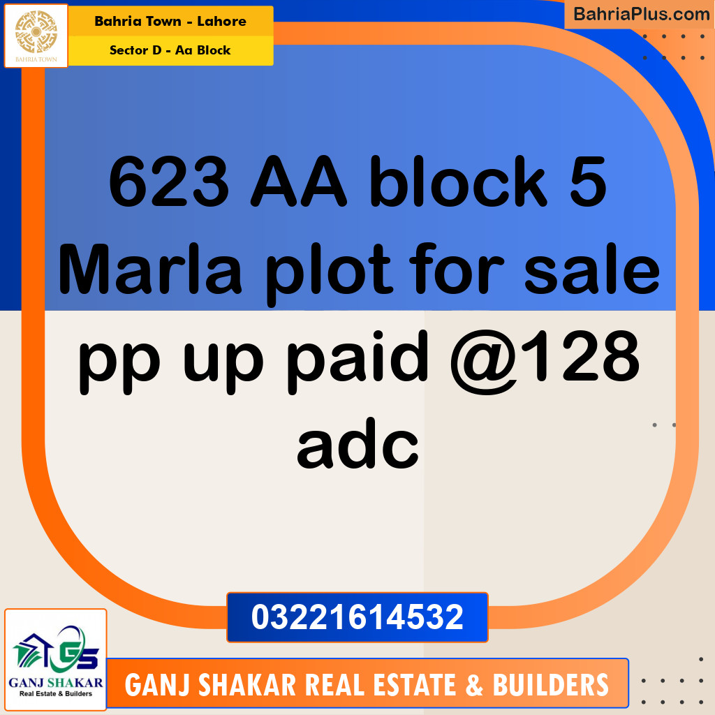 5 Marla Residential Plot for Sale in Sector D - AA Block -  Bahria Town, Lahore - (BP-281381)