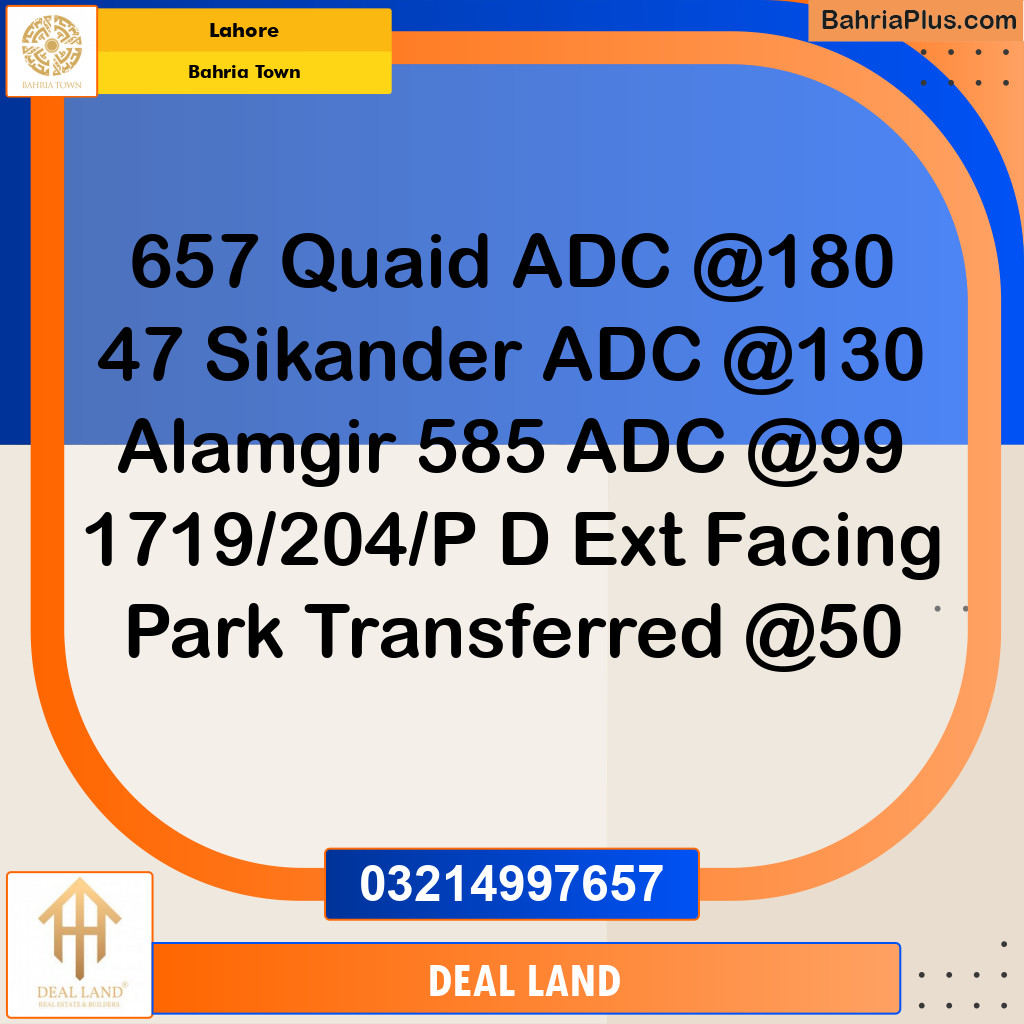 Residential Plot for Sale in Bahria Town, Lahore - (BP-281436)