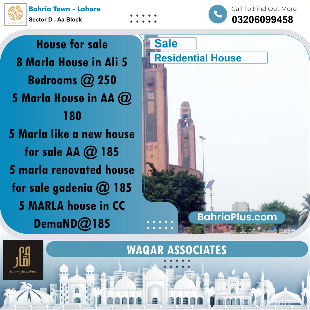 5 Marla Residential House for Sale in Sector D - AA Block -  Bahria Town, Lahore - (BP-281451)
