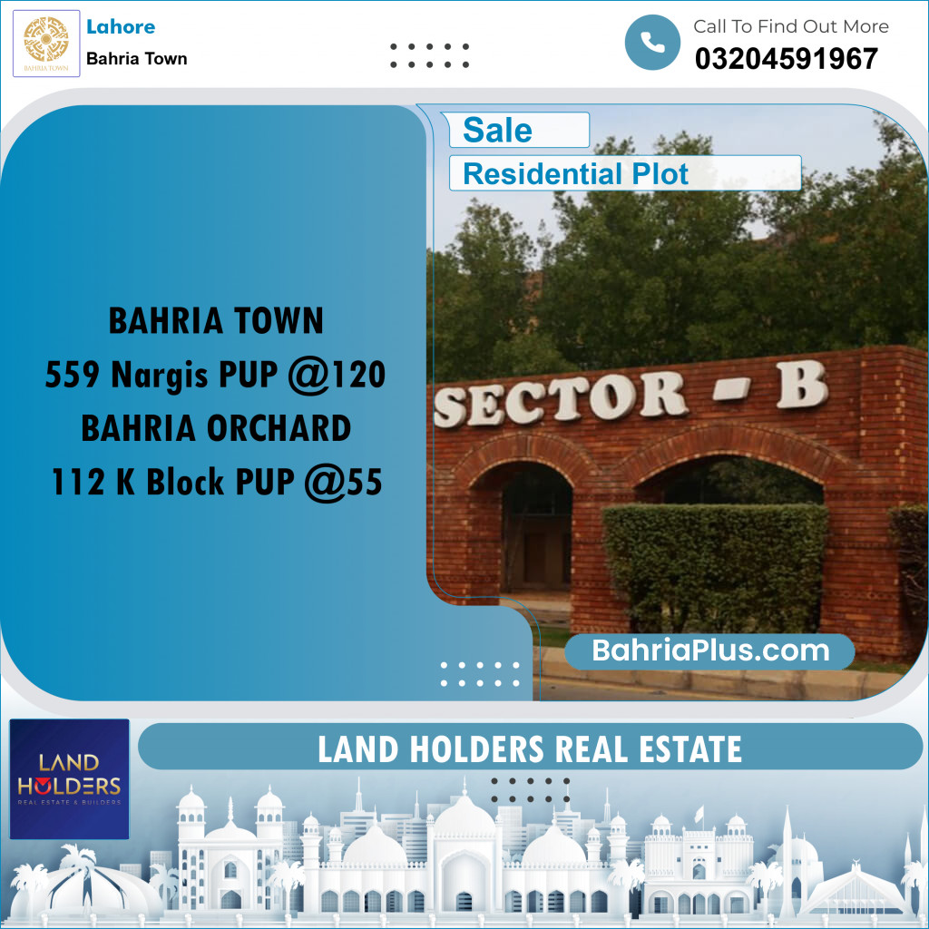 Residential Plot for Sale in Bahria Town, Lahore - (BP-281456)