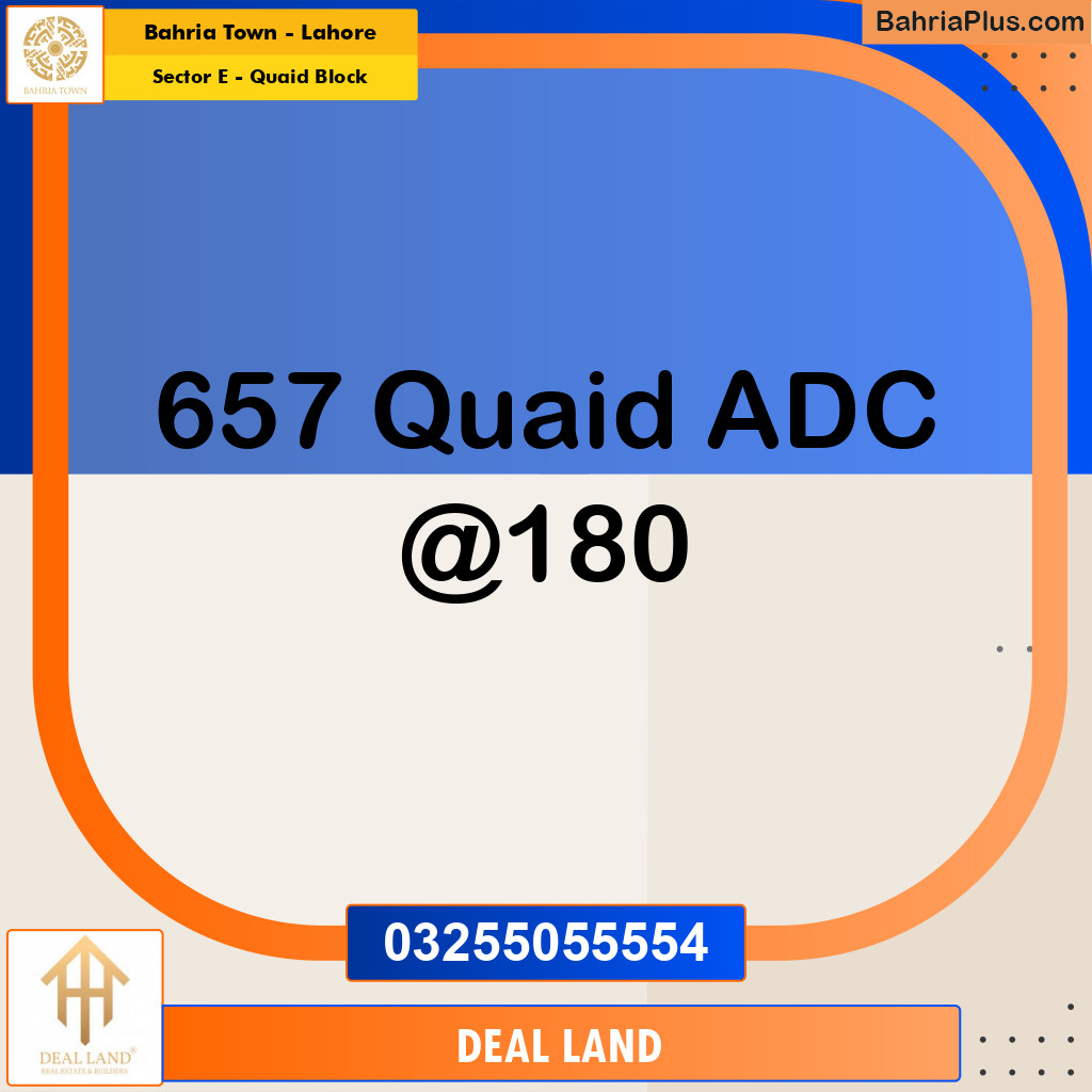 10 Marla Residential Plot for Sale in Sector E - Quaid Block -  Bahria Town, Lahore - (BP-281551)