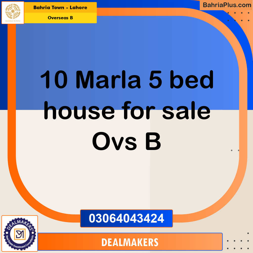 10 Marla Residential Plot for Sale in Overseas B -  Bahria Town, Lahore - (BP-281554)