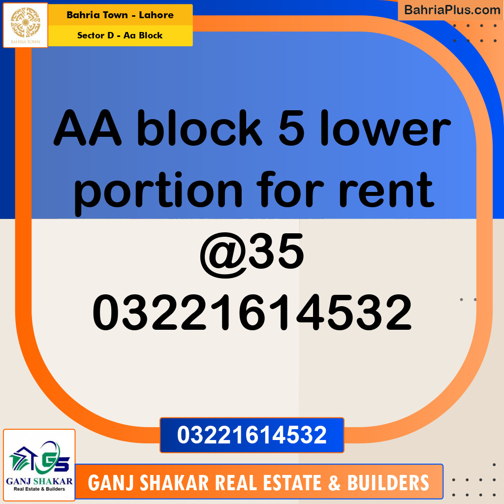 5 Marla Residential House for Rent in Sector D - AA Block -  Bahria Town, Lahore - (BP-281782)