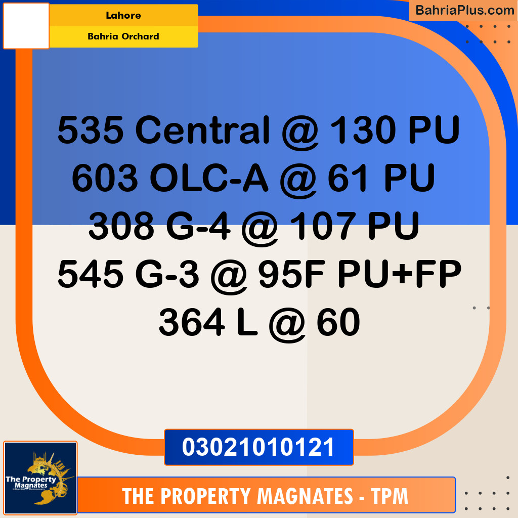 Residential Plot for Sale in Bahria Orchard, Lahore - (BP-281801)
