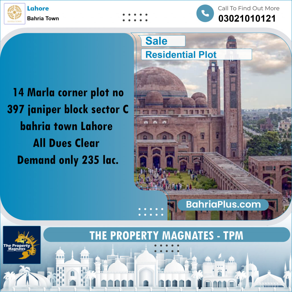 Residential Plot for Sale in Bahria Town, Lahore - (BP-281803)