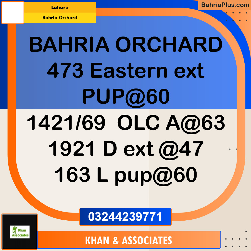 Residential Plot for Sale in Bahria Orchard, Lahore - (BP-281814)