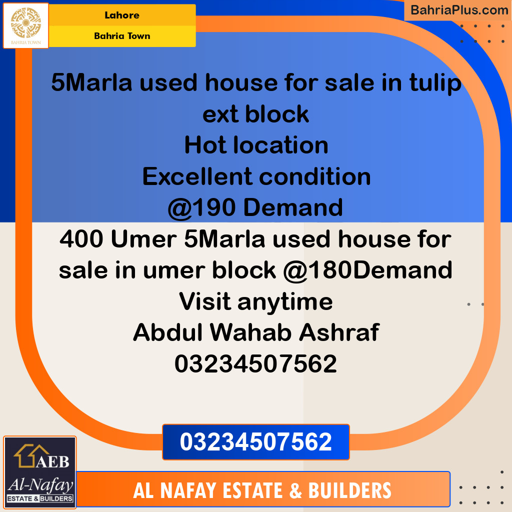 Residential House for Sale in Bahria Town, Lahore - (BP-281840)