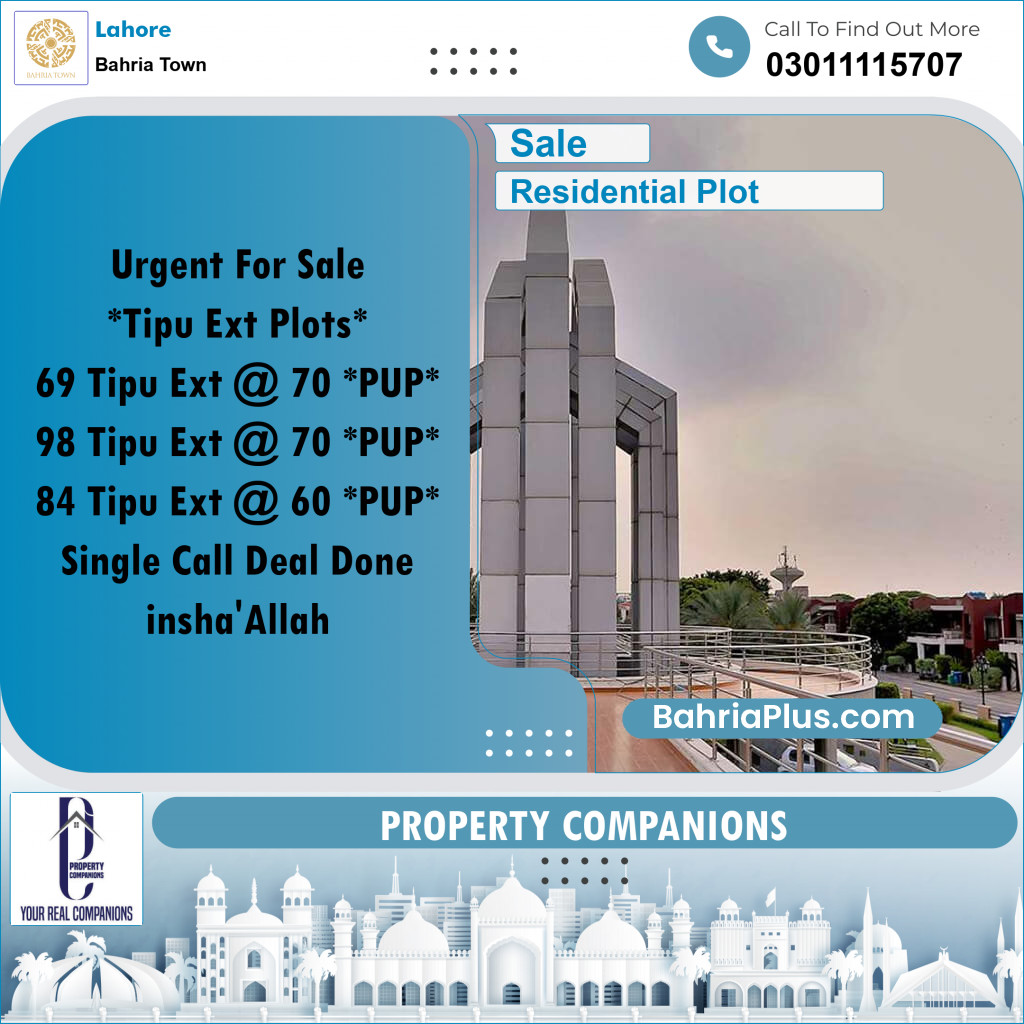 Residential Plot for Sale in Bahria Town, Lahore - (BP-281851)