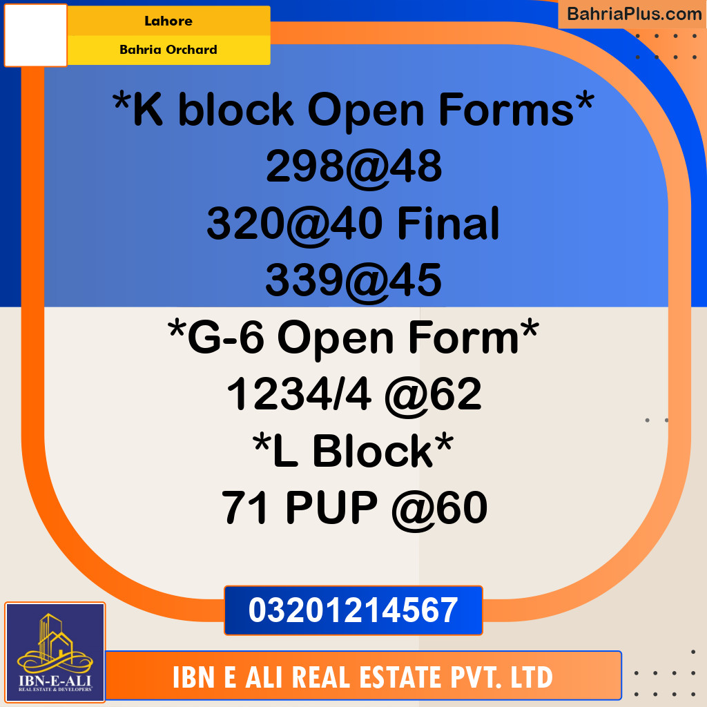 5 Marla Residential Plot for Sale in Bahria Orchard, Lahore - (BP-281857)