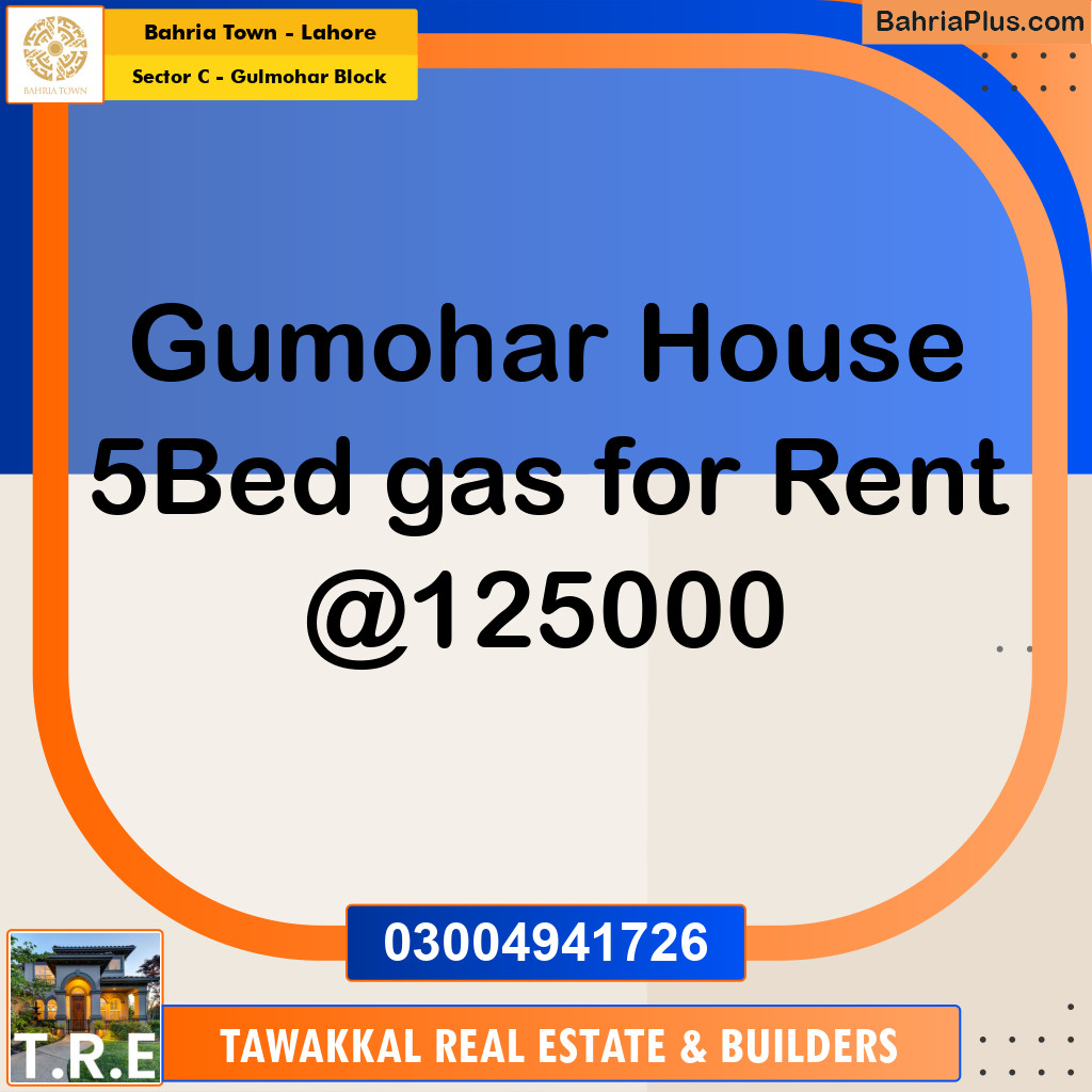 10 Marla Residential House for Rent in Sector C - Gulmohar Block -  Bahria Town, Lahore - (BP-281863)