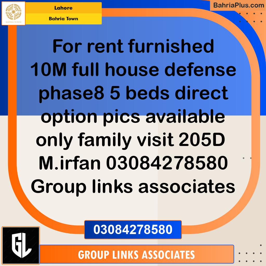 Residential House for Rent in Bahria Town, Lahore - (BP-281867)
