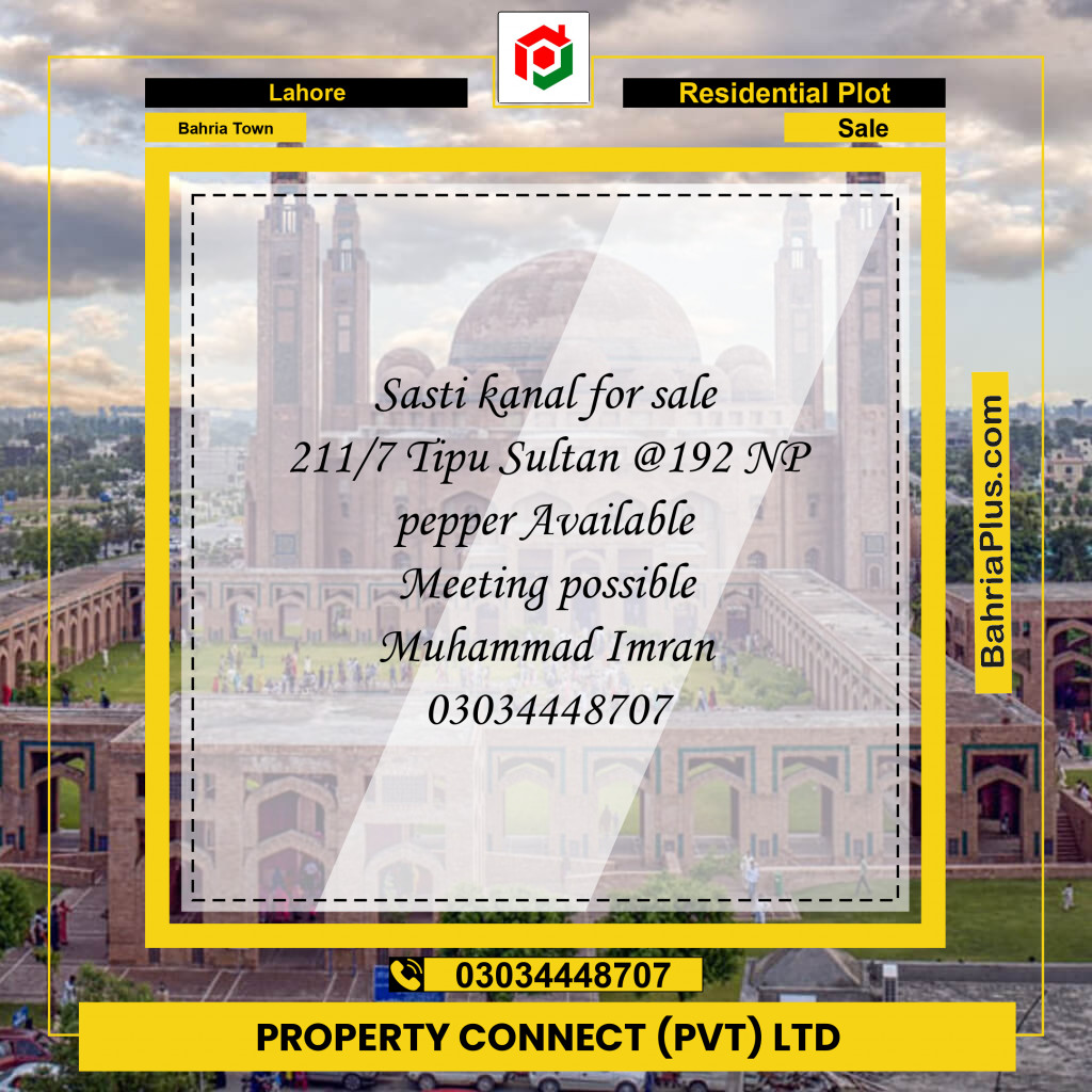 Residential Plot for Sale in Bahria Town, Lahore - (BP-281881)
