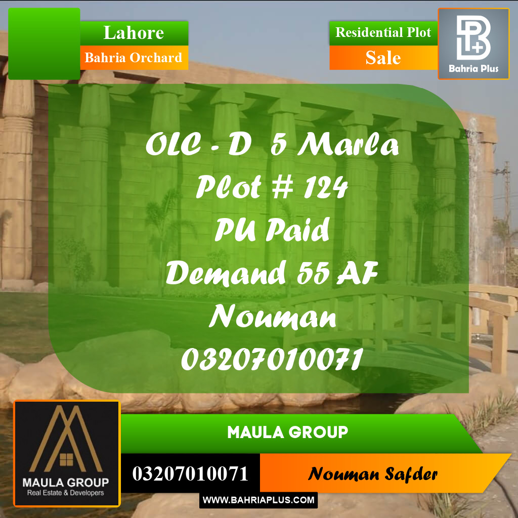 Residential Plot for Sale in Bahria Orchard, Lahore - (BP-281914)