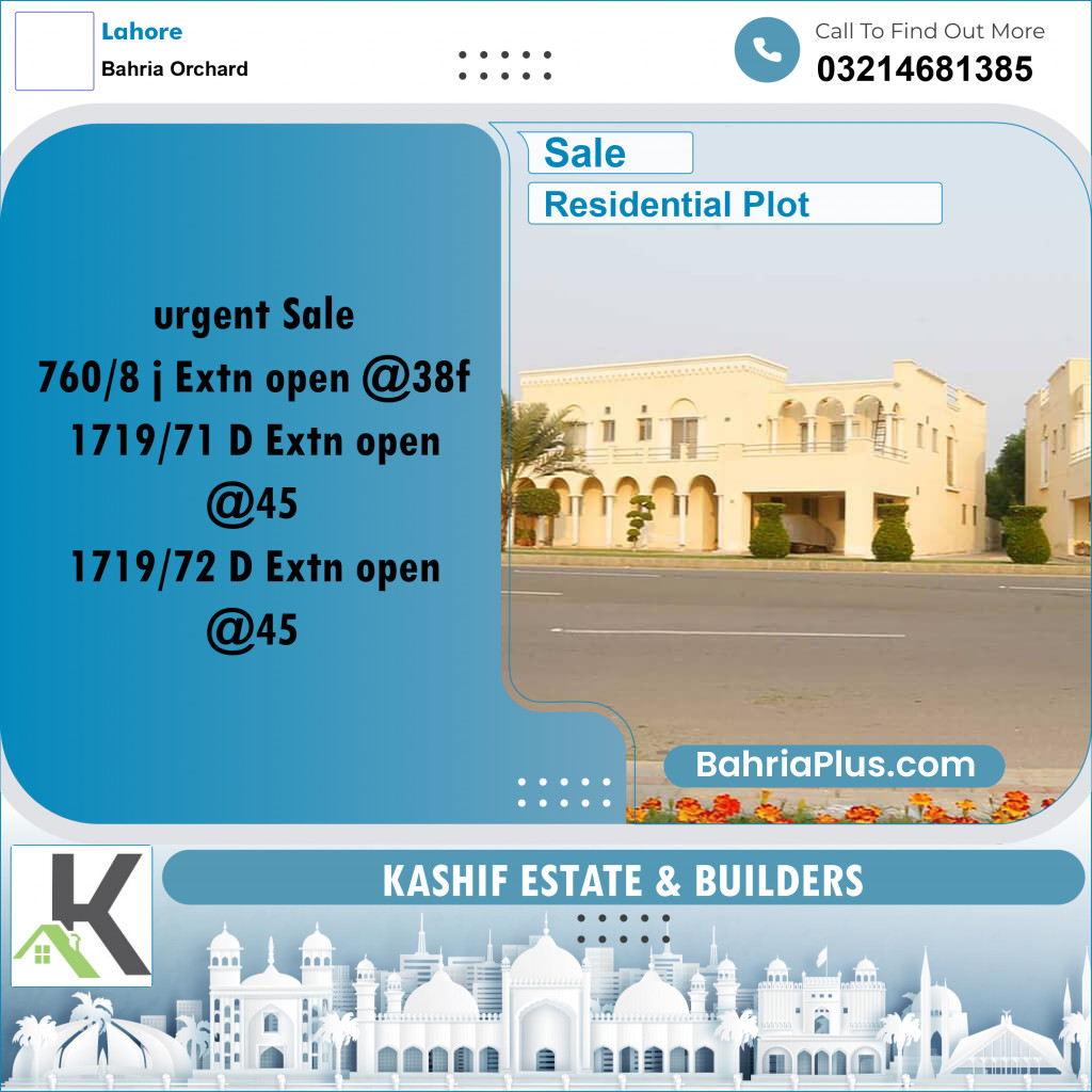 Residential Plot for Sale in Bahria Orchard, Lahore - (BP-281942)