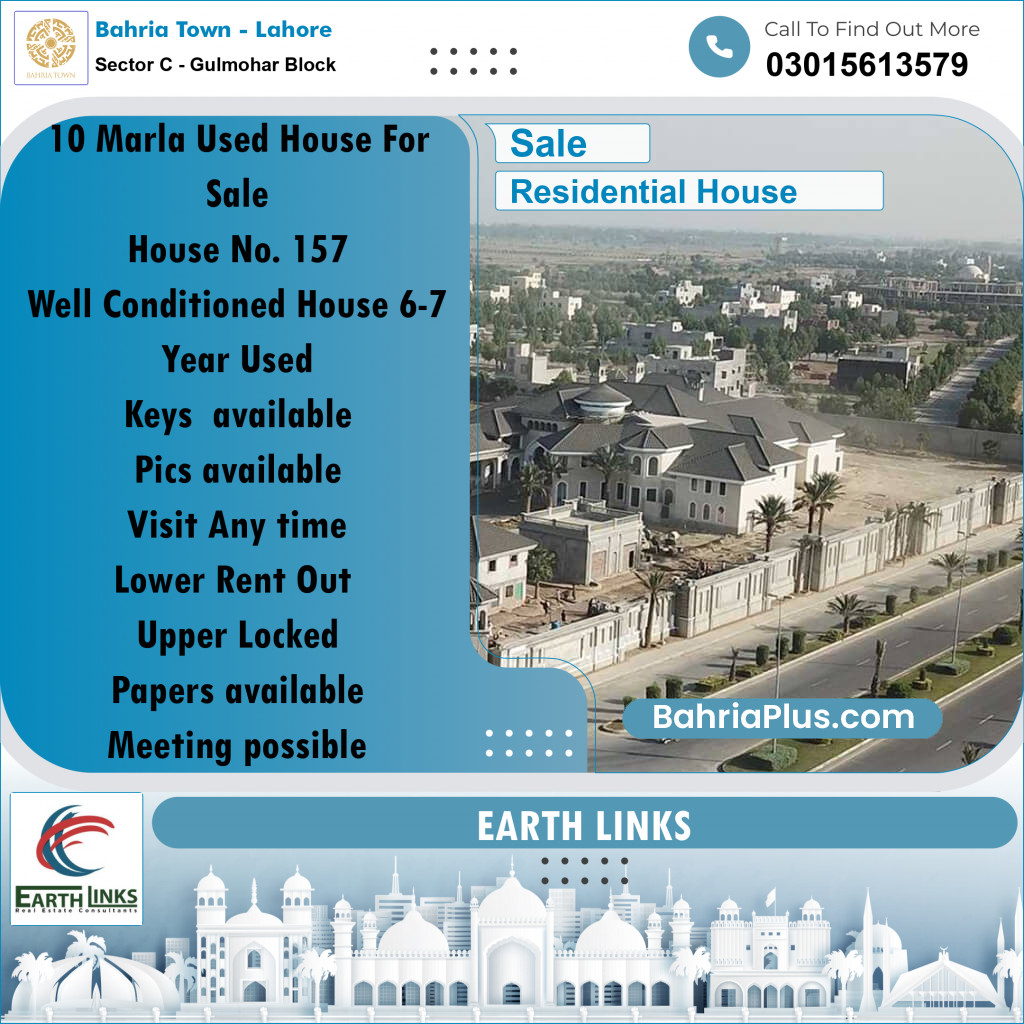 10 Marla Residential House for Sale in Sector C - Gulmohar Block -  Bahria Town, Lahore - (BP-282007)