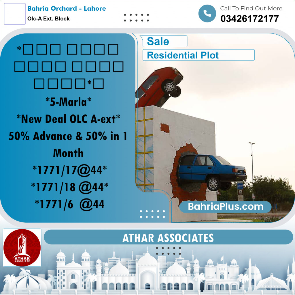 5 Marla Residential Plot for Sale in OLC-A Ext. Block -  Bahria Orchard, Lahore - (BP-282045)