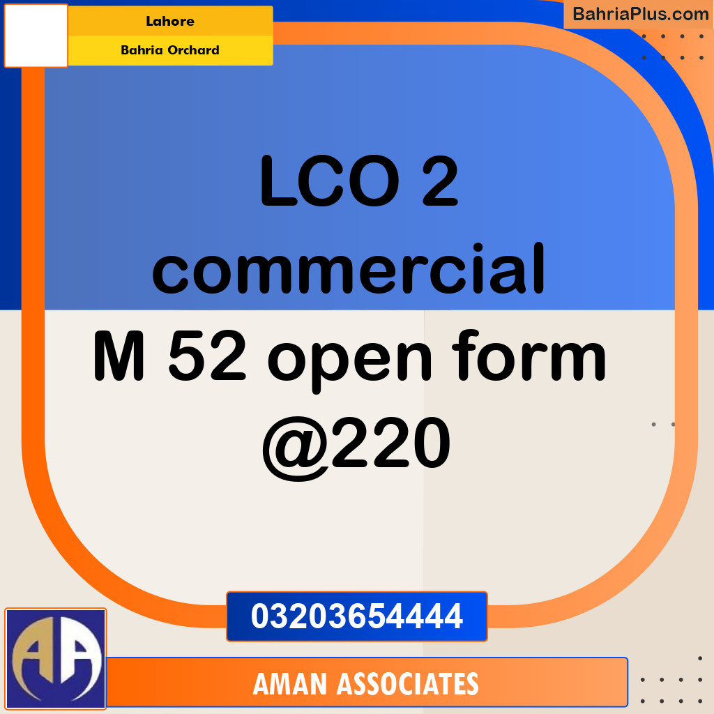 Commercial Plot for Sale in Bahria Orchard, Lahore - (BP-282049)