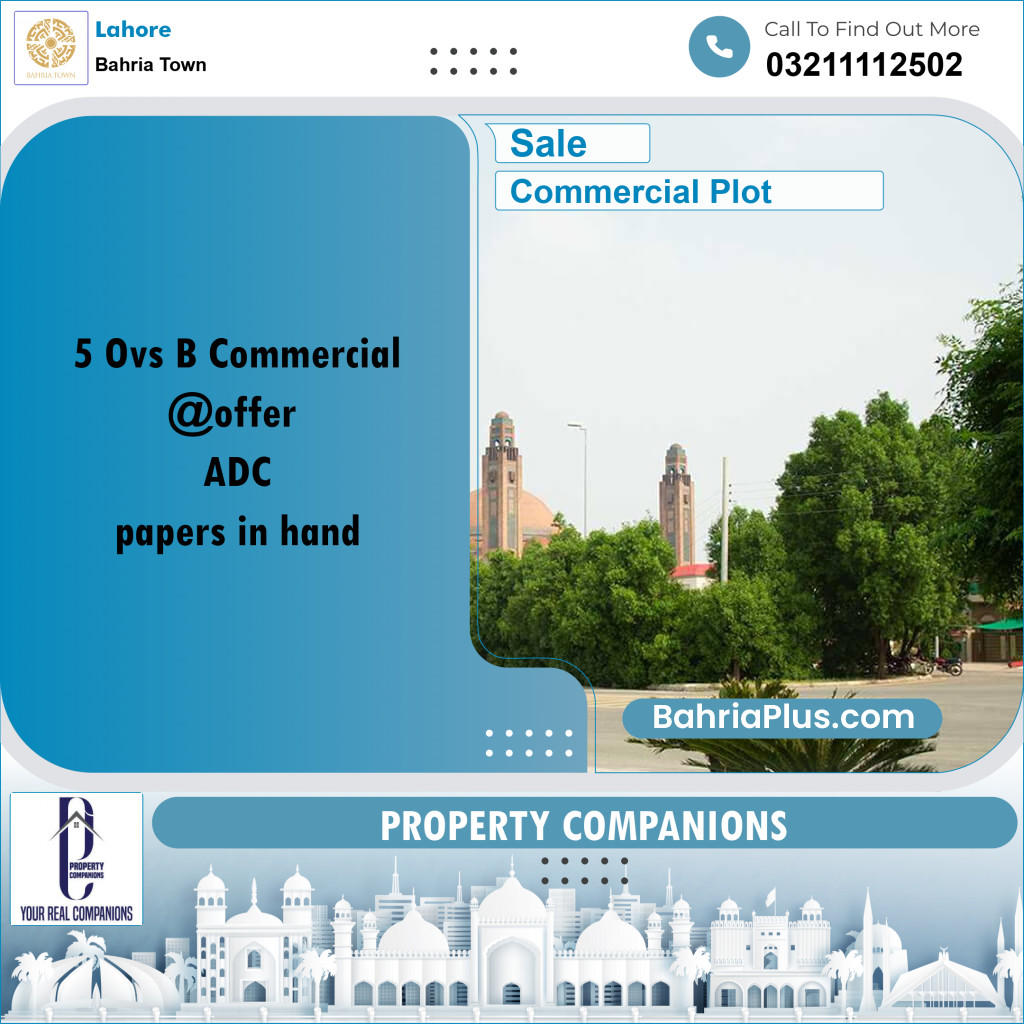 Commercial Plot for Sale in Bahria Town, Lahore - (BP-282099)