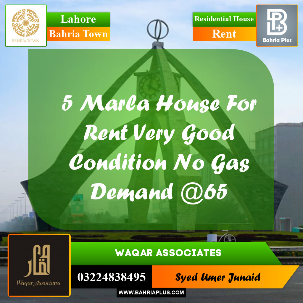 Residential House for Rent in Bahria Town, Lahore - (BP-282115)