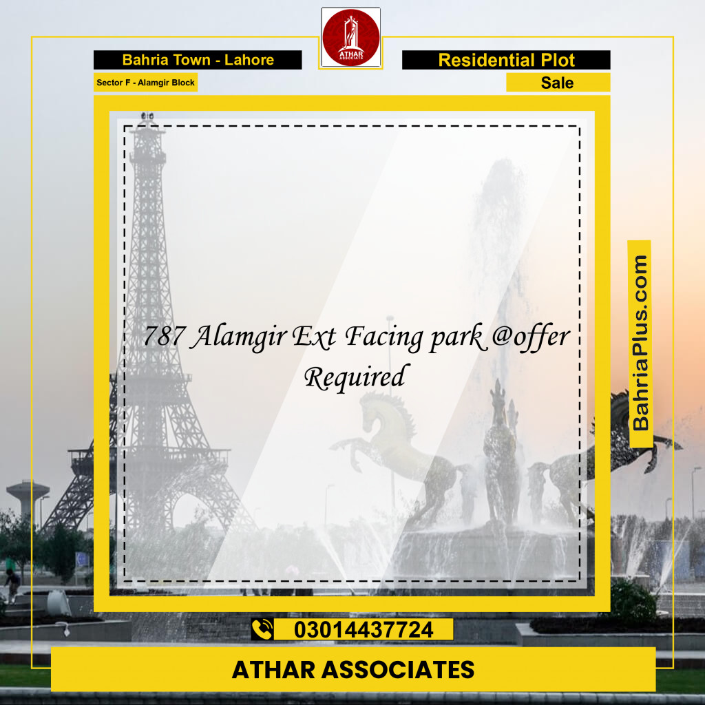 5 Marla Residential Plot for Sale in Sector F - Alamgir Block -  Bahria Town, Lahore - (BP-282117)