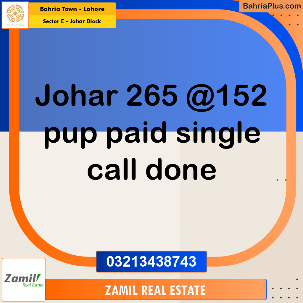 10 Marla Residential Plot for Sale in Sector E - Johar Block -  Bahria Town, Lahore - (BP-282128)