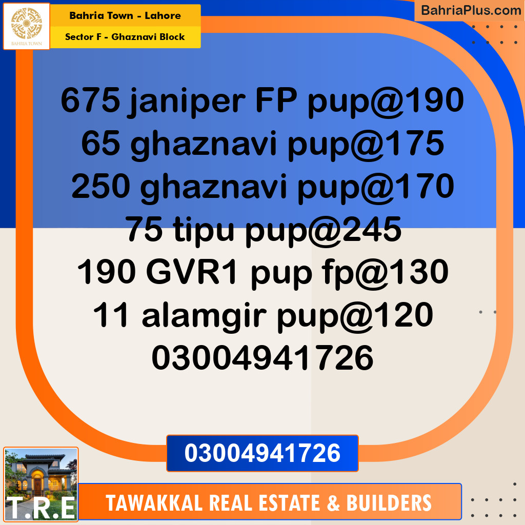 10 Marla Residential Plot for Sale in Sector F - Ghaznavi Block -  Bahria Town, Lahore - (BP-282131)