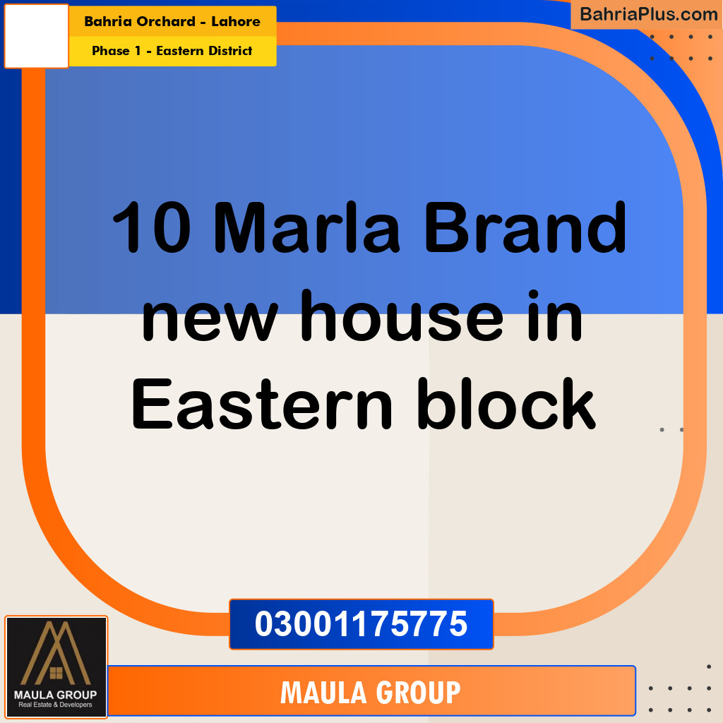 10 Marla Residential House for Sale in Phase 1 - Eastern District -  Bahria Orchard, Lahore - (BP-282189)