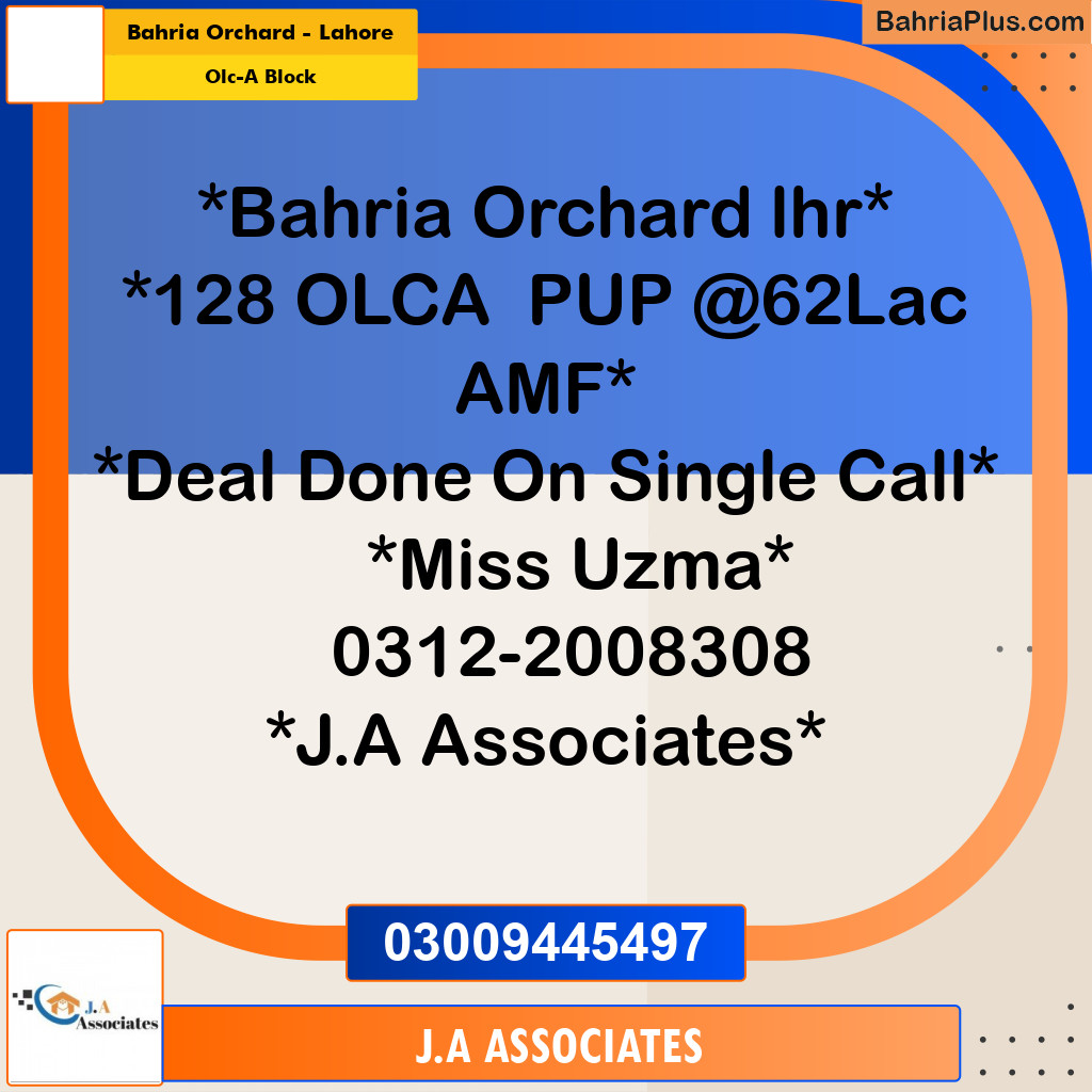 5 Marla Residential Plot for Sale in OLC-A Block -  Bahria Orchard, Lahore - (BP-282190)