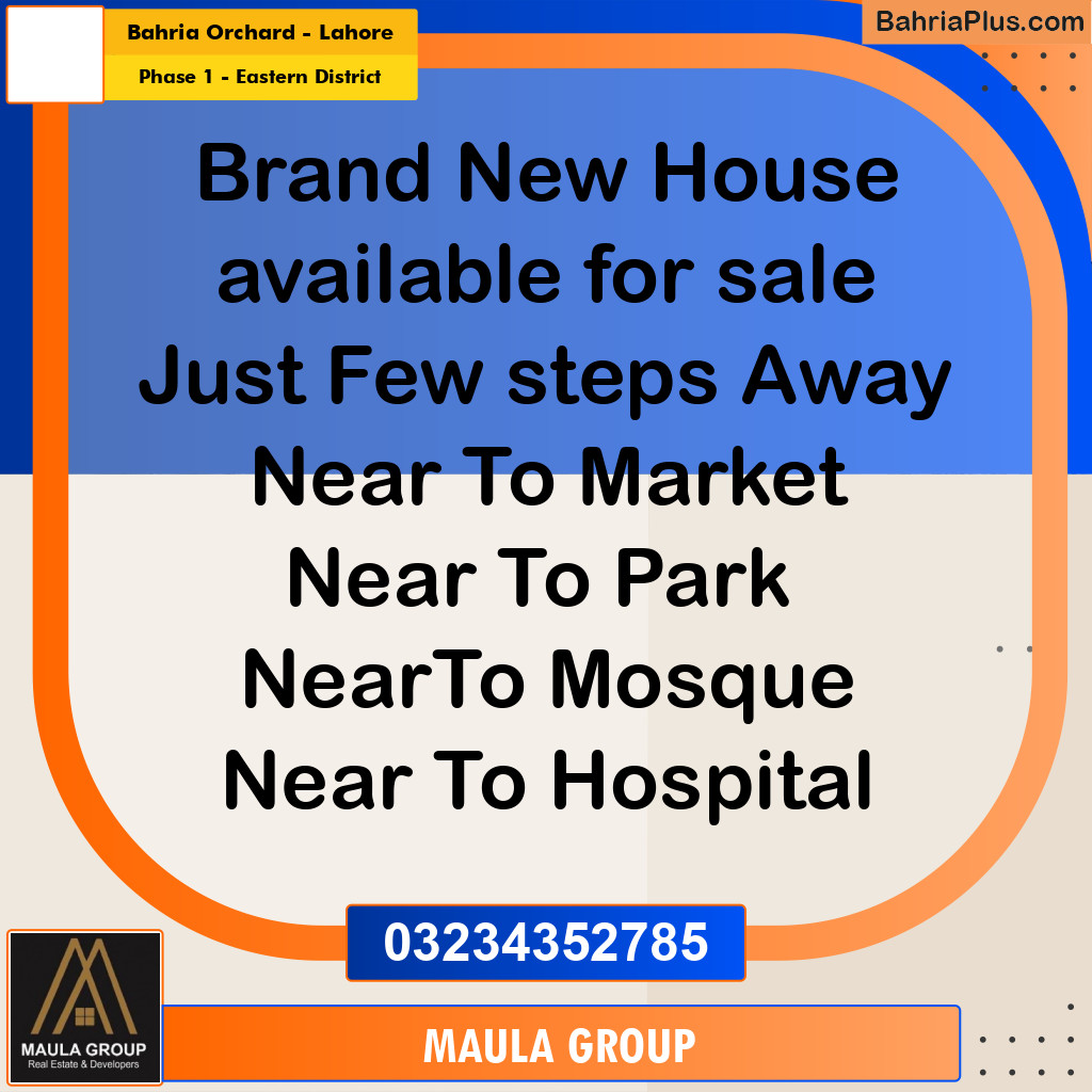 10 Marla Residential House for Sale in Phase 1 - Eastern District -  Bahria Orchard, Lahore - (BP-282209)