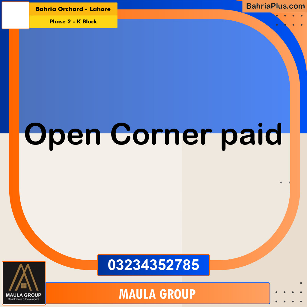 8 Marla Residential Plot for Sale in Phase 2 - K Block -  Bahria Orchard, Lahore - (BP-282210)