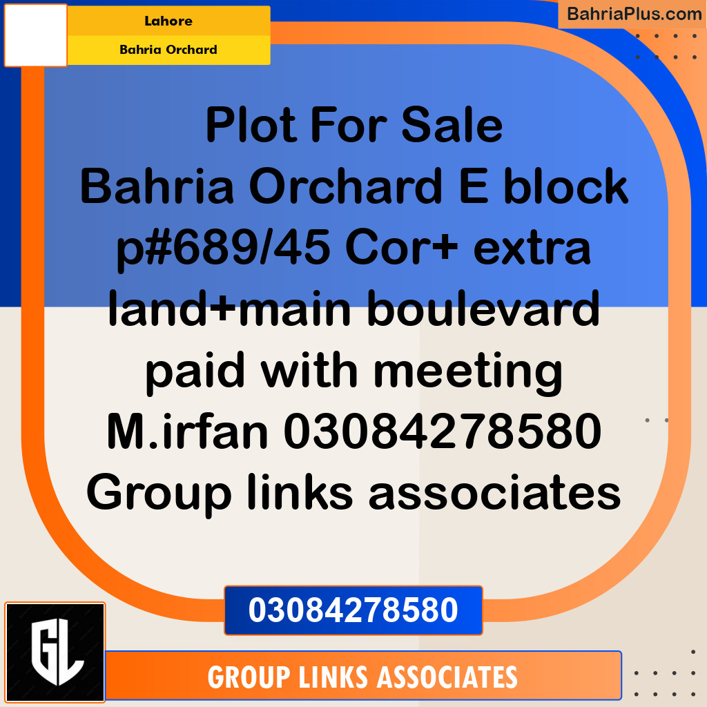 Residential Plot for Sale in Bahria Orchard, Lahore - (BP-282230)