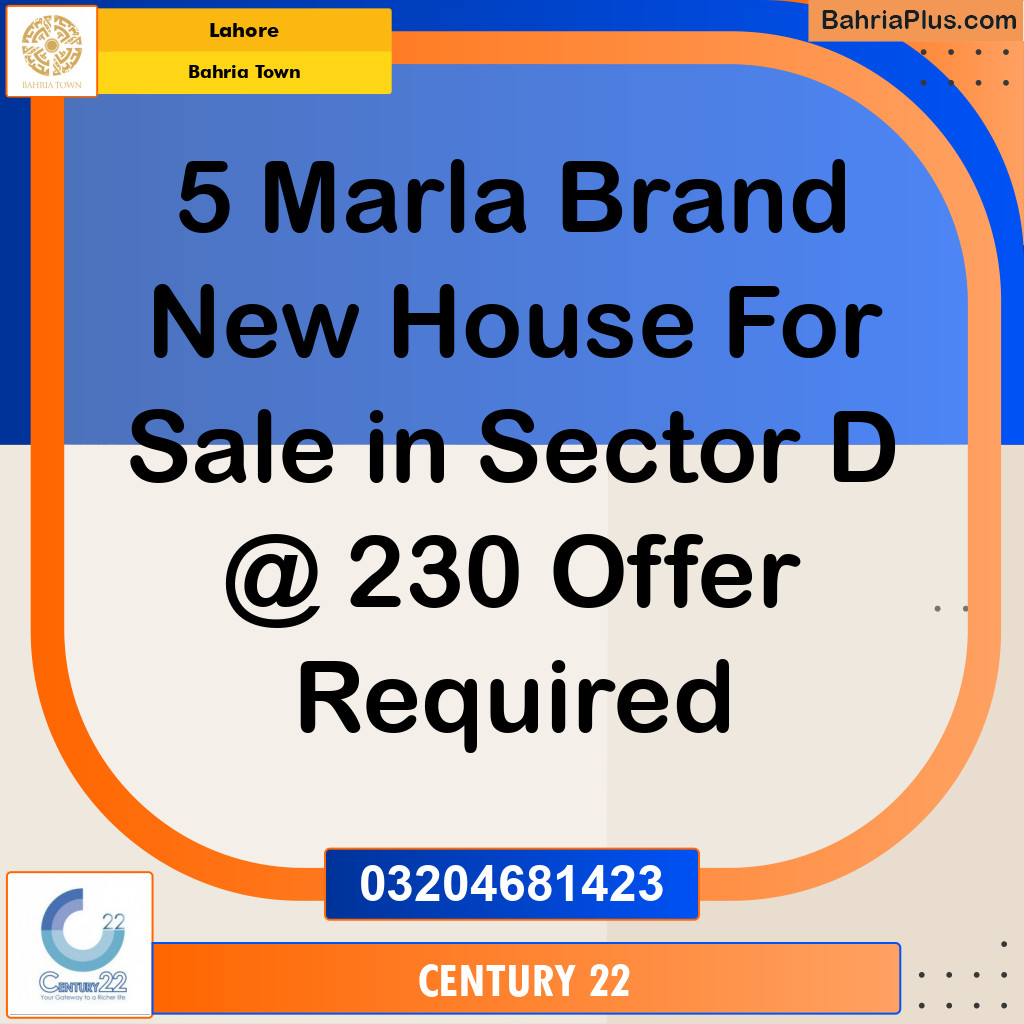 5 Marla Residential House for Sale in Bahria Town, Lahore - (BP-282246)
