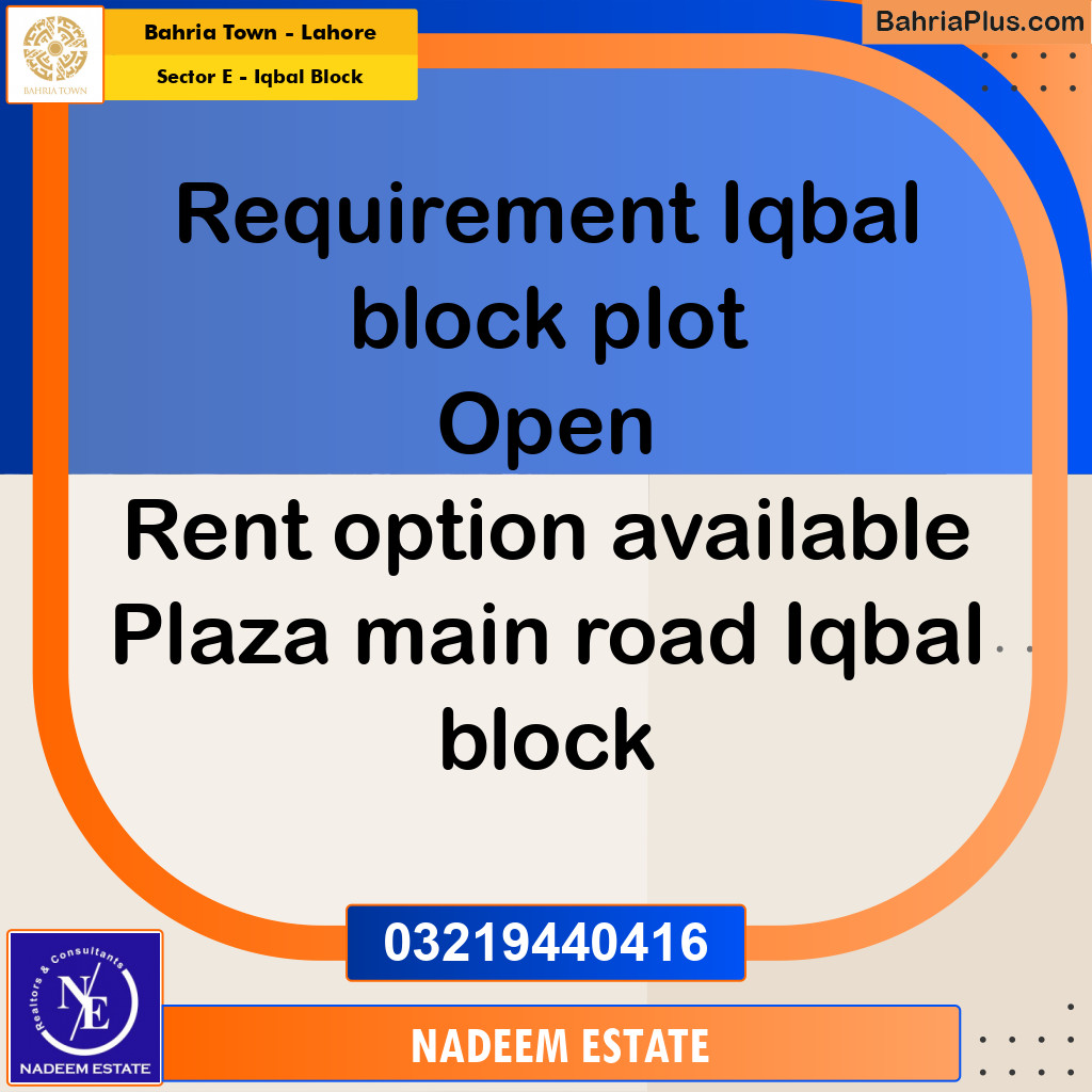 Residential House for Sale in Sector E - Iqbal Block -  Bahria Town, Lahore - (BP-282264)