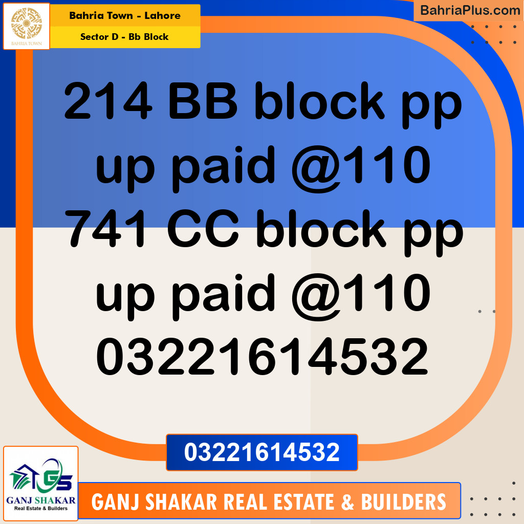 5 Marla Residential Plot for Sale in Sector D - BB Block -  Bahria Town, Lahore - (BP-282303)