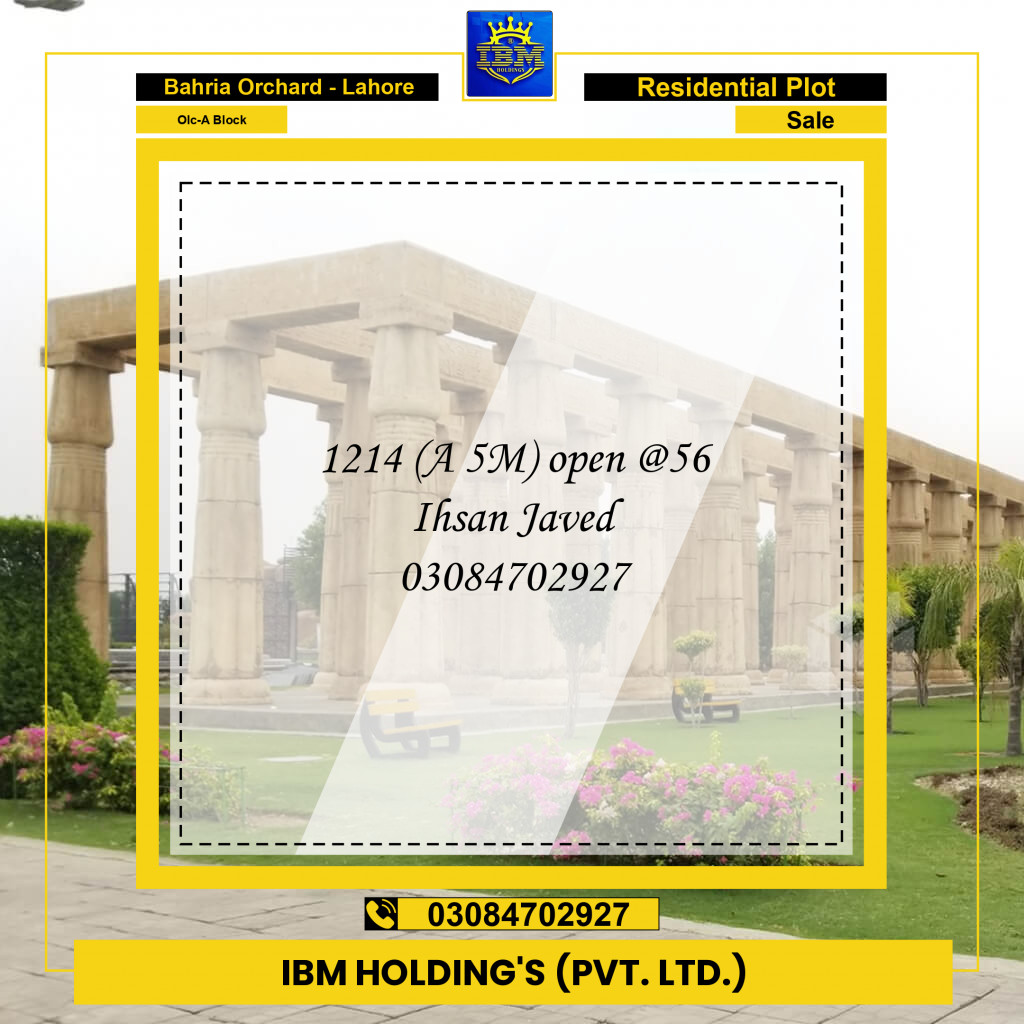 5 Marla Residential Plot for Sale in OLC-A Block -  Bahria Orchard, Lahore - (BP-282313)