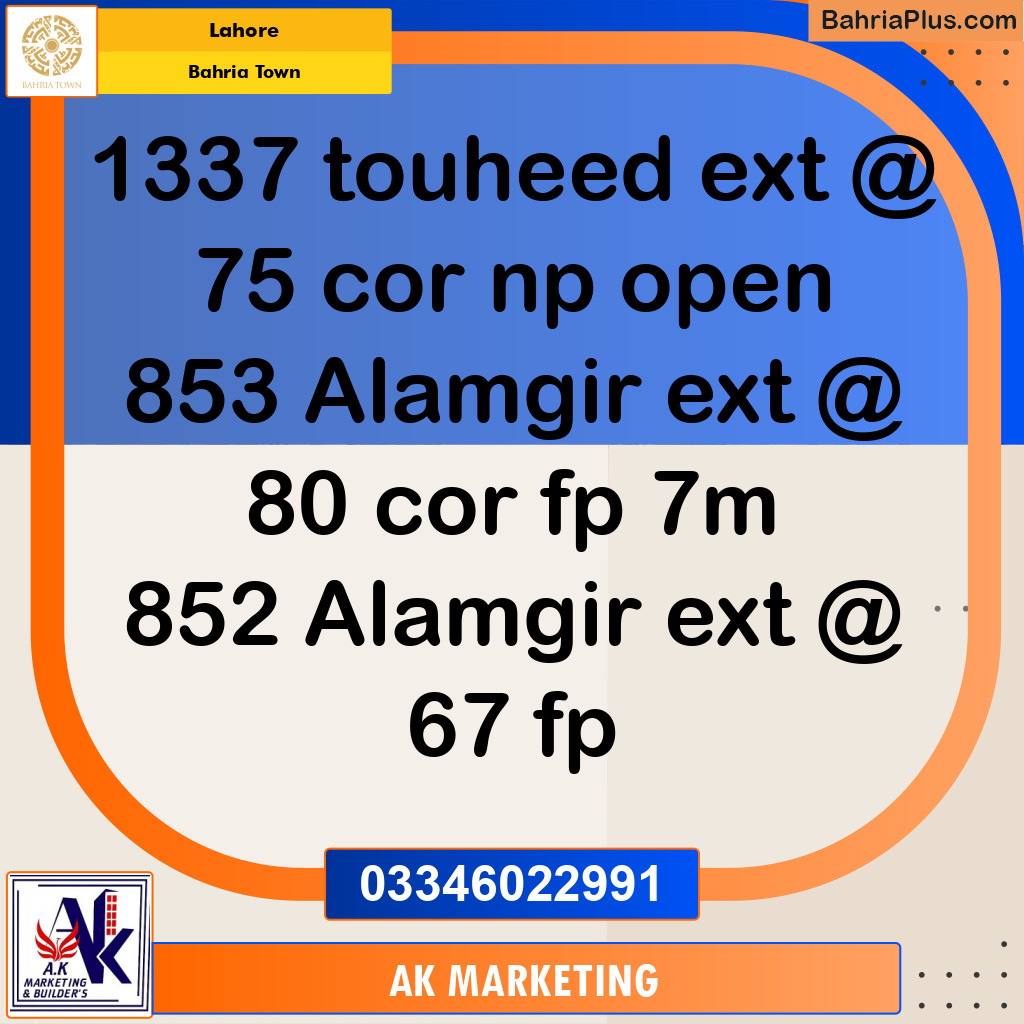 5 Marla Residential Plot for Sale in Bahria Town, Lahore - (BP-282321)